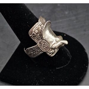 Vintage Saddle Sterling Silver Ring Cowboy Horse Western Country Men SIZE 11